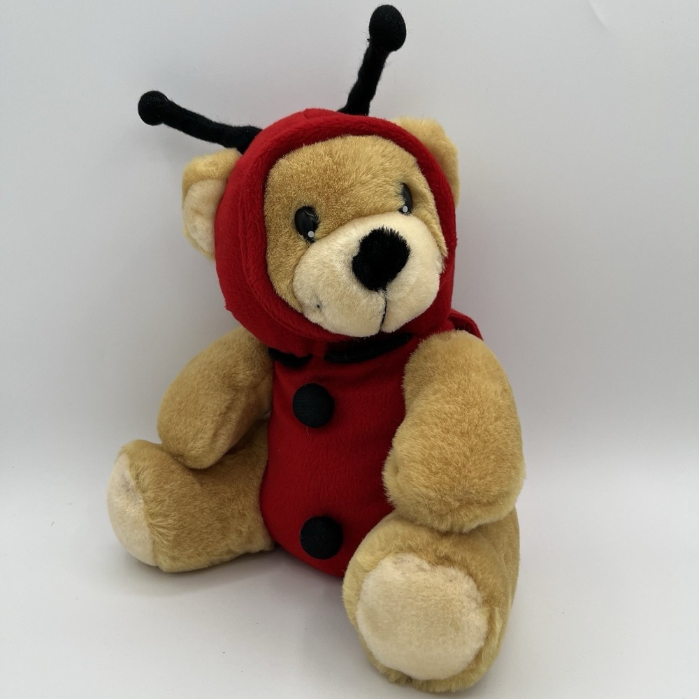 Sherwood Brands Teddy Bear 9" Plush In Ladybug Costume